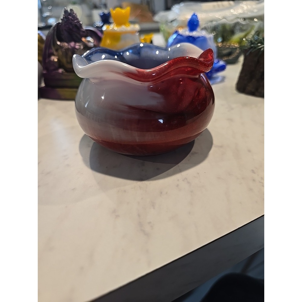 Resin Red White Blue Bowl Trinkets Decoration Keys Gift.  613